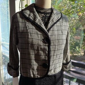 1960s Glentex Micro-Houndstooth Bolero Jacket (Size S)